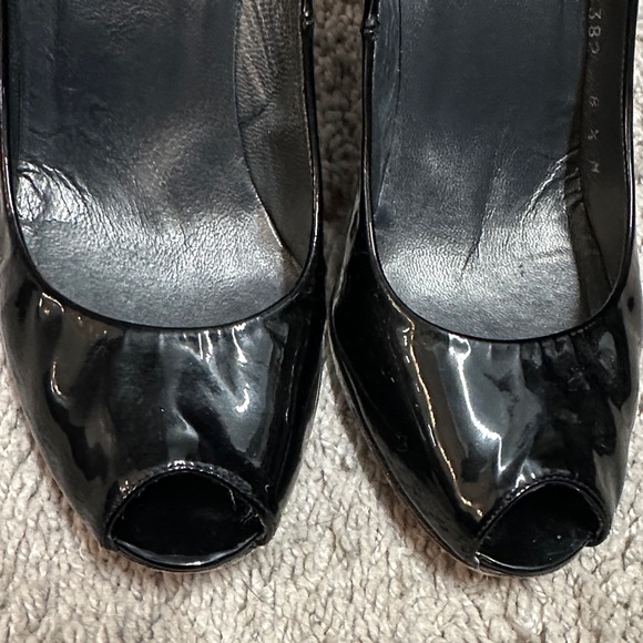 Stuart Weitzman | Shoes | Stuart Weitzman Black Peeptoe  Stuart Weitzman Glossy Black Peep-Toe Heels
